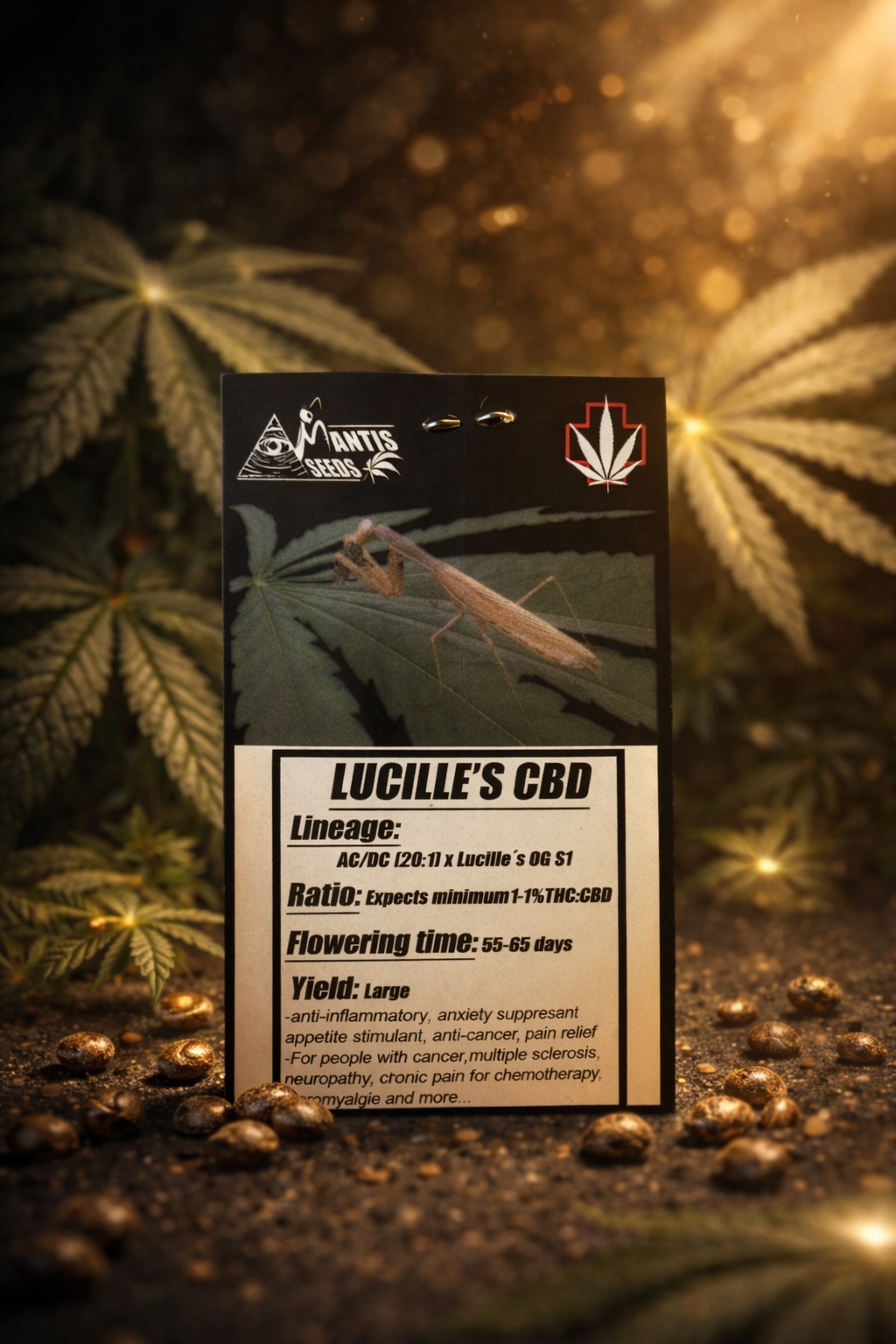 Premium Mantis Seeds - Lucilles CBD High CBD Line Feminized - 6 Pc‘s